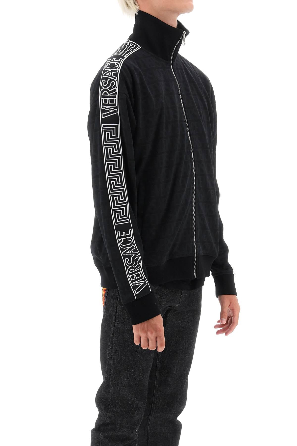 Versace Techno Allover Track Sweatshirt   Black