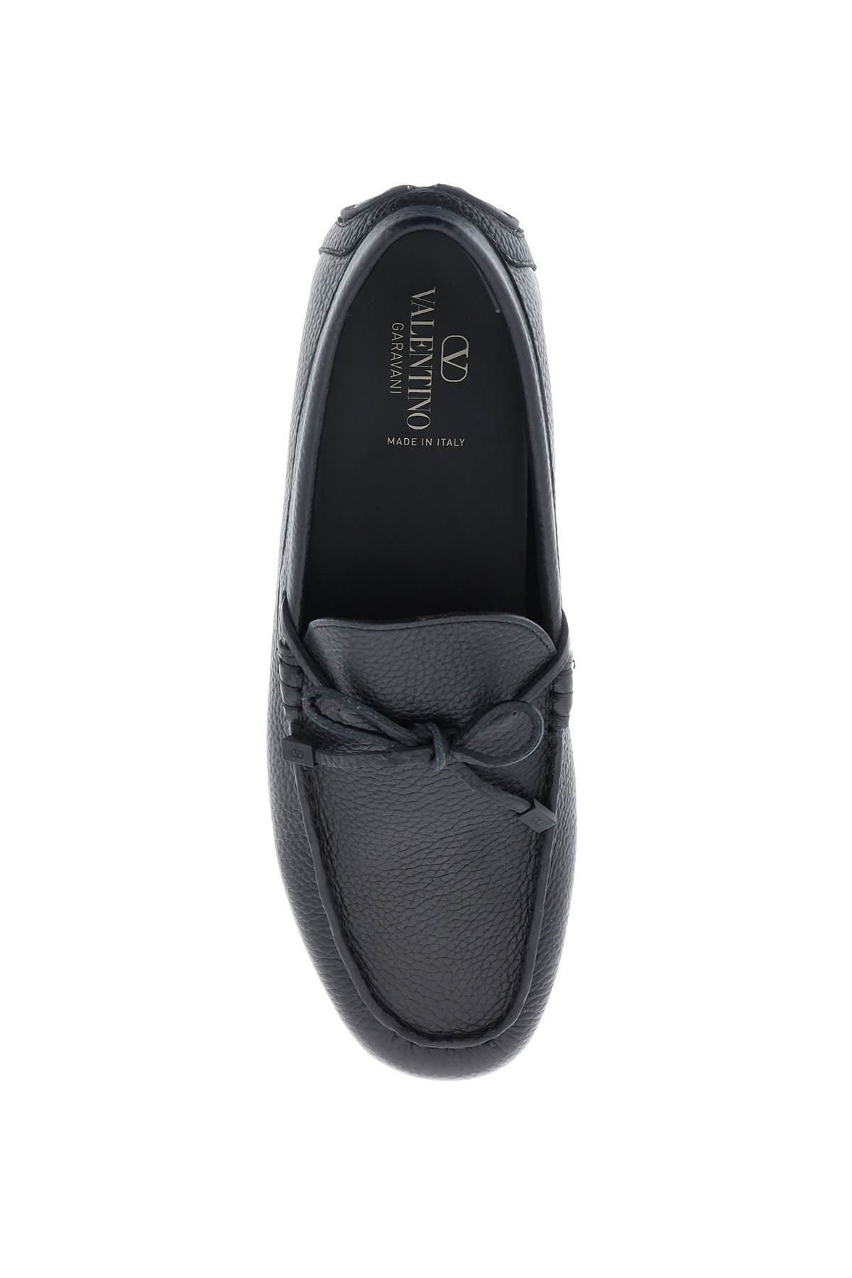 Valentino Garavani Leather Loafers With Bow   Black