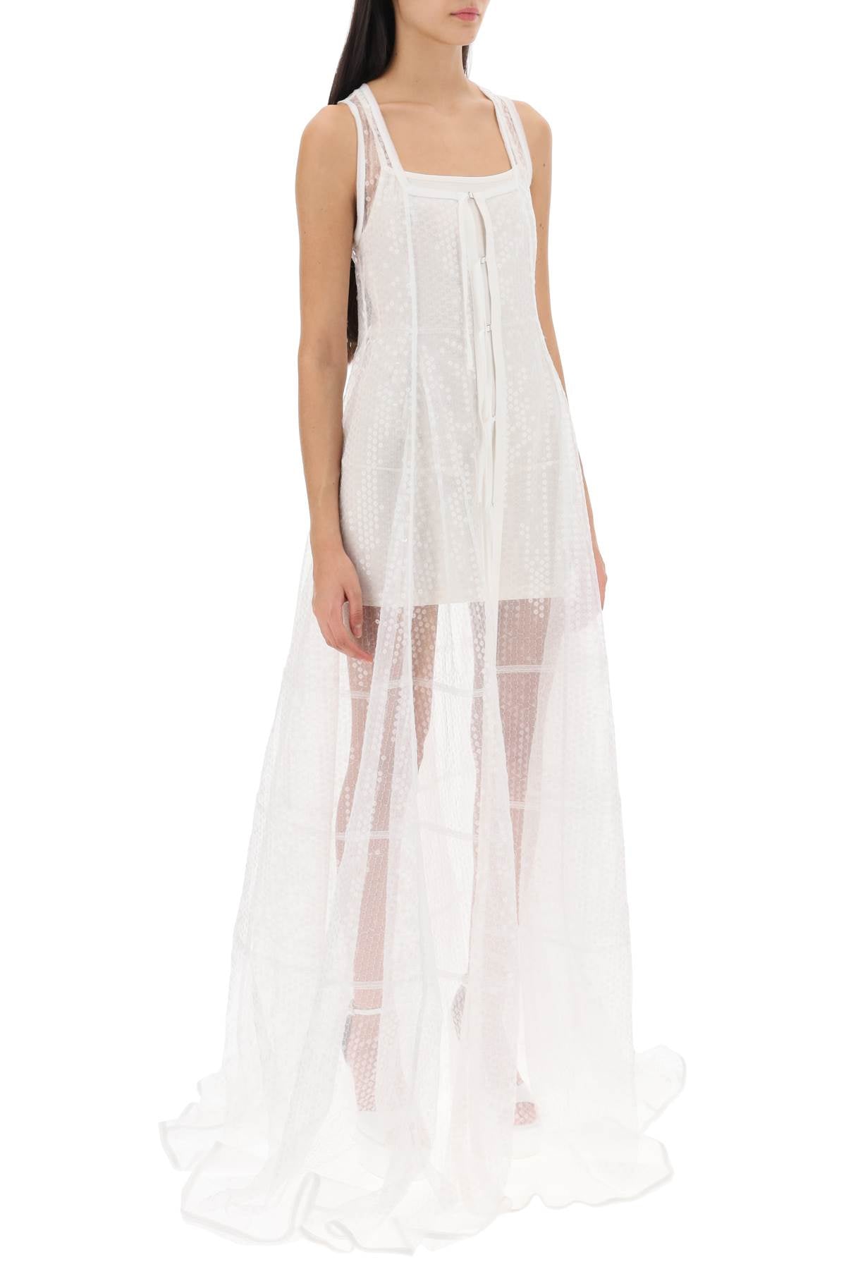 Jacquemus La Robe Dentelle Maxi Sequined Dress   White