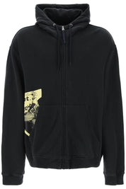 Maison Margiela Replace With Double Quotemaxi Zip Up Sweatshirt With   Black