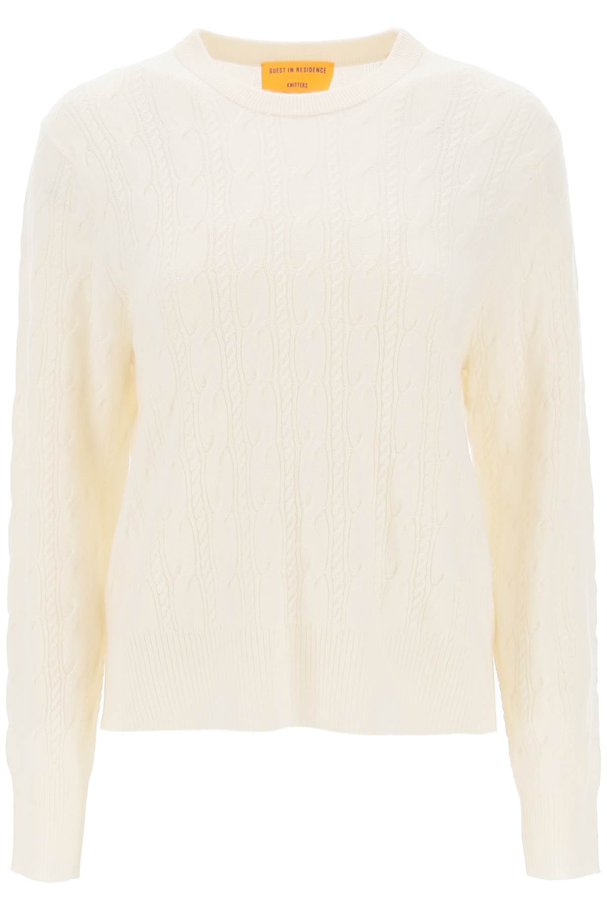 Guest In Residence Twin Cable Cashmere Sweater   White