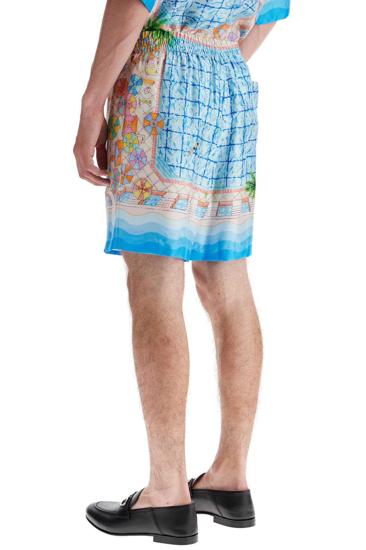 Casablanca Printed Silk Bermuda Shorts   Multicolor