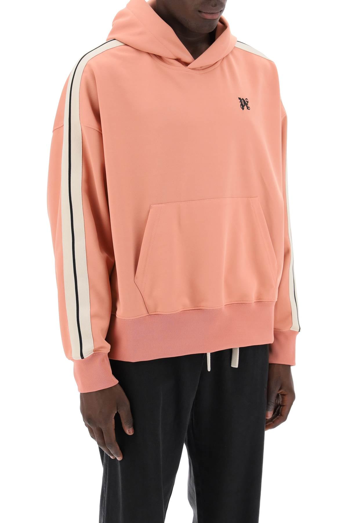 Palm Angels Replace With Double Quotetrack Sweatshirt With Contrasting Bands   Pink