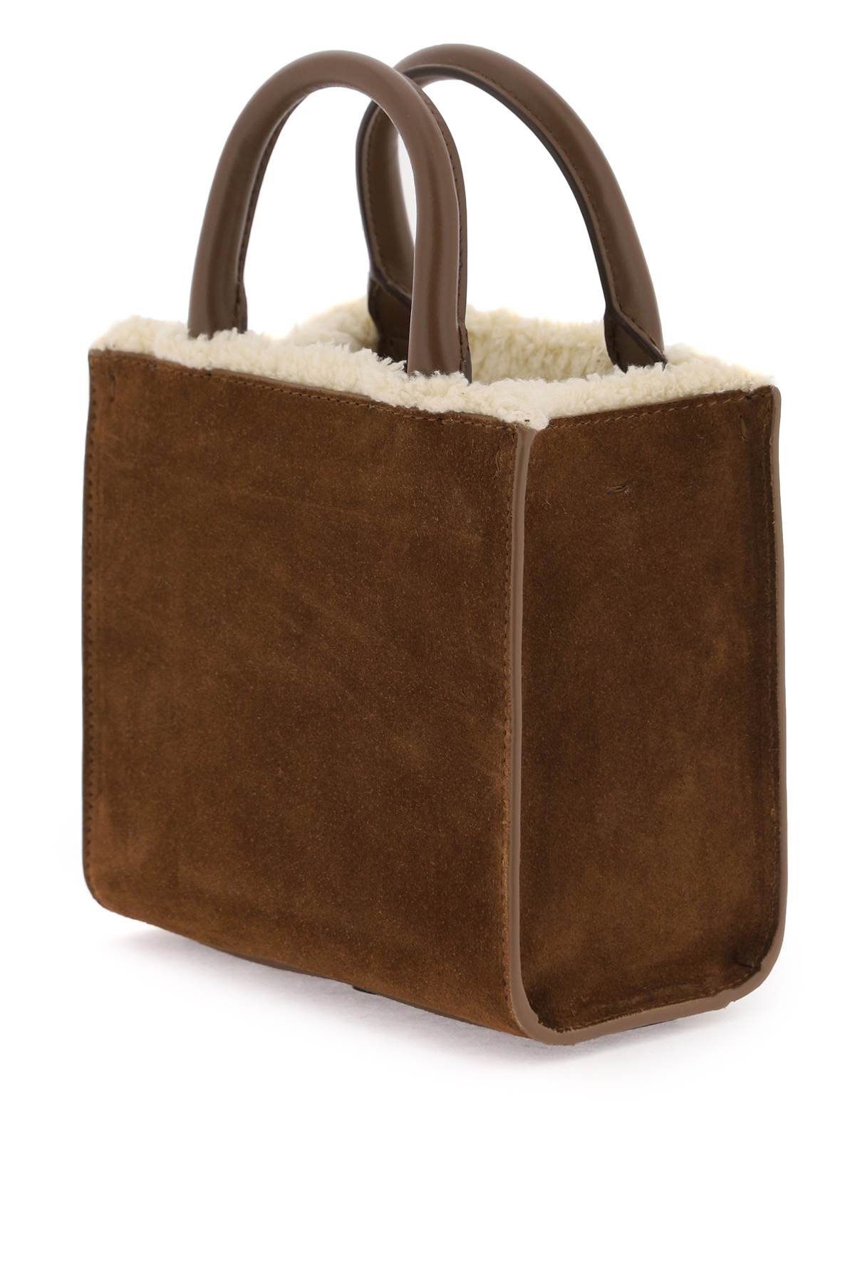 Dolce & Gabbana Dg Daily Mini Suede And Shearling Tote Bag   Beige