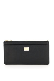 Dolce & Gabbana Cardholder Pouch In Dauphine Calfskin   Black