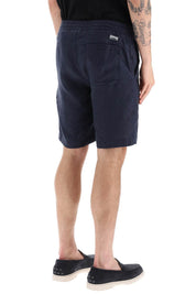 Vilebrequin Linen Drawstring Shorts   Blue