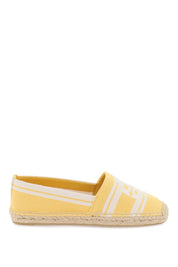 Tory Burch Striped Espadrilles With Double T   Yellow