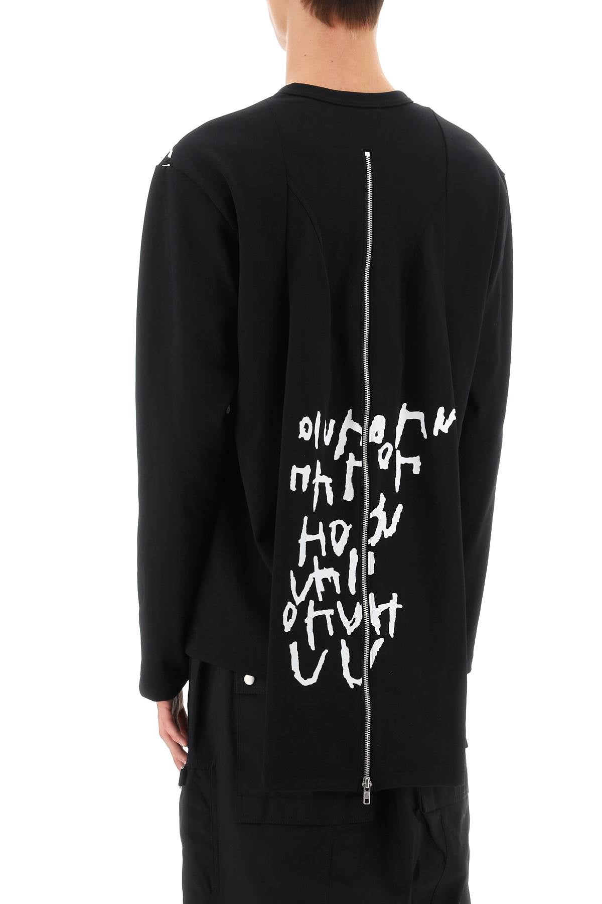 Comme Des Garcons Homme Plus Long Sleeve Printed T Shirt   Black