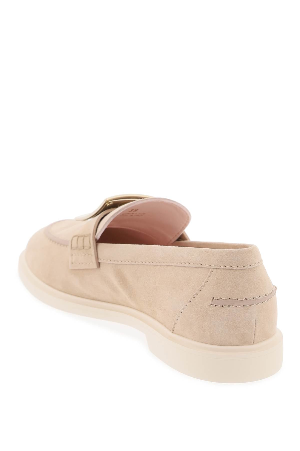 Roger Vivier Leather Viv' Rangers Loafers   Neutral