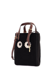 Anya Hindmarch Mini Felt Tote Bag With N/S Eyes Design   Black