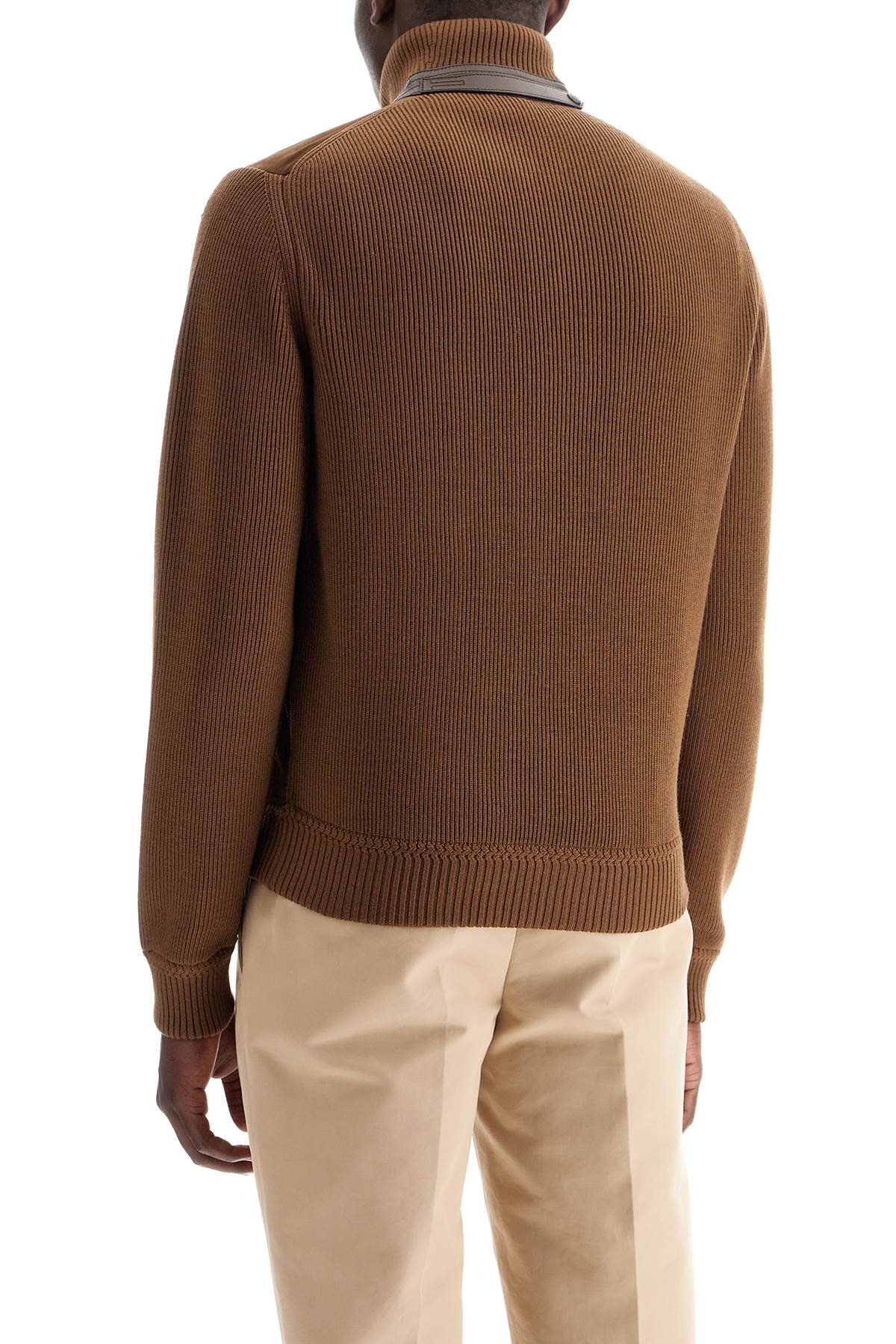 Tom Ford Knit And Suede Blouson   Brown