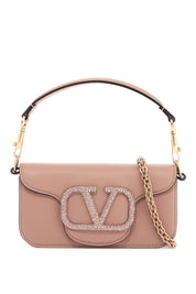 Valentino Garavani Small Locò Bag With Swarovski   Neutral