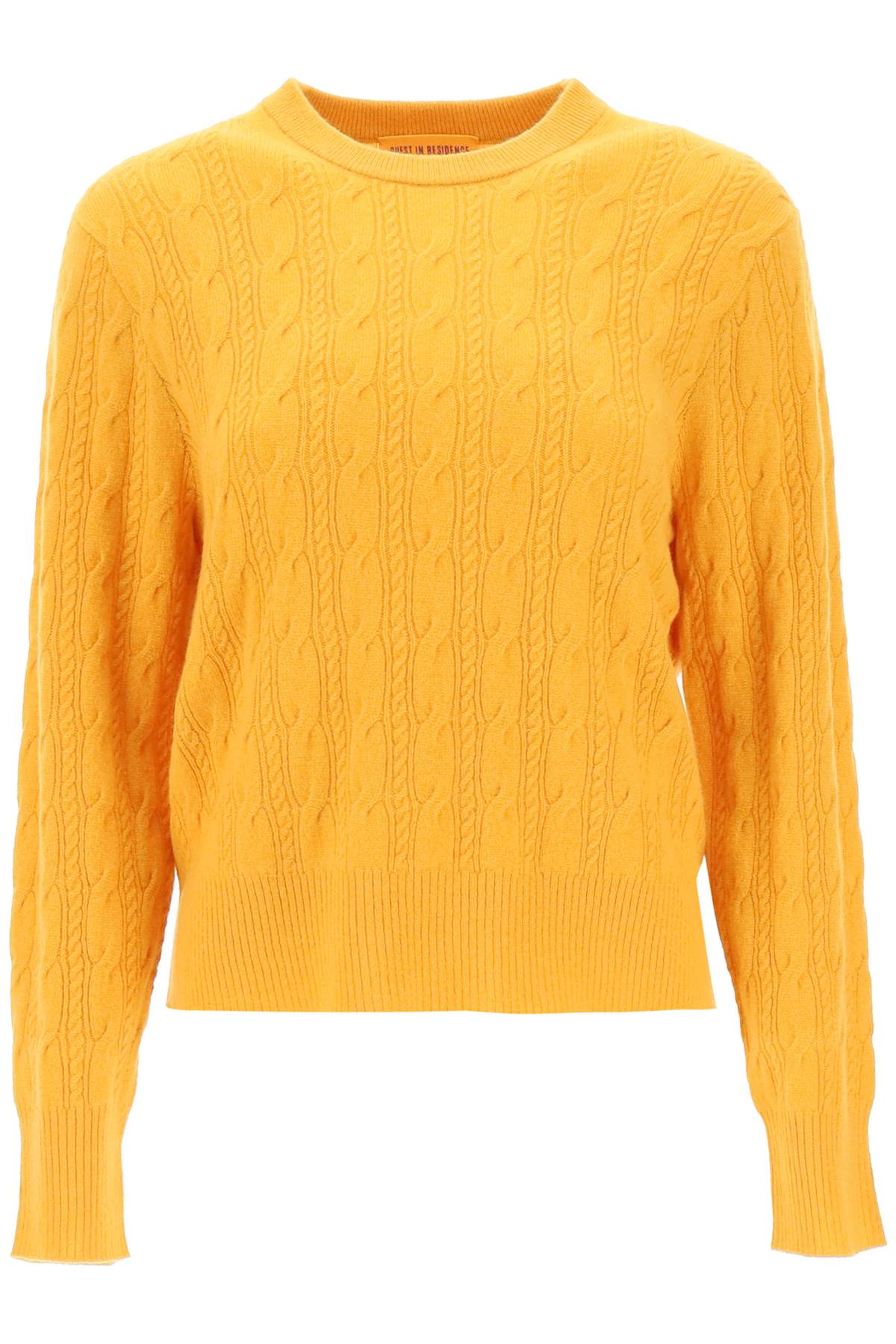 Guest In Residence Twin Cable Cashmere Sweater   Yellow