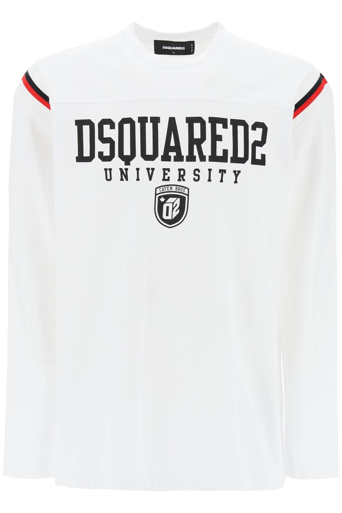 Dsquared2 Long Sleeved Varsity T Shirt   White