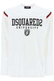 Dsquared2 Long Sleeved Varsity T Shirt   White