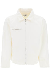 Mm6 Maison Margiela Distressed Cotton Canvas Jacket   White