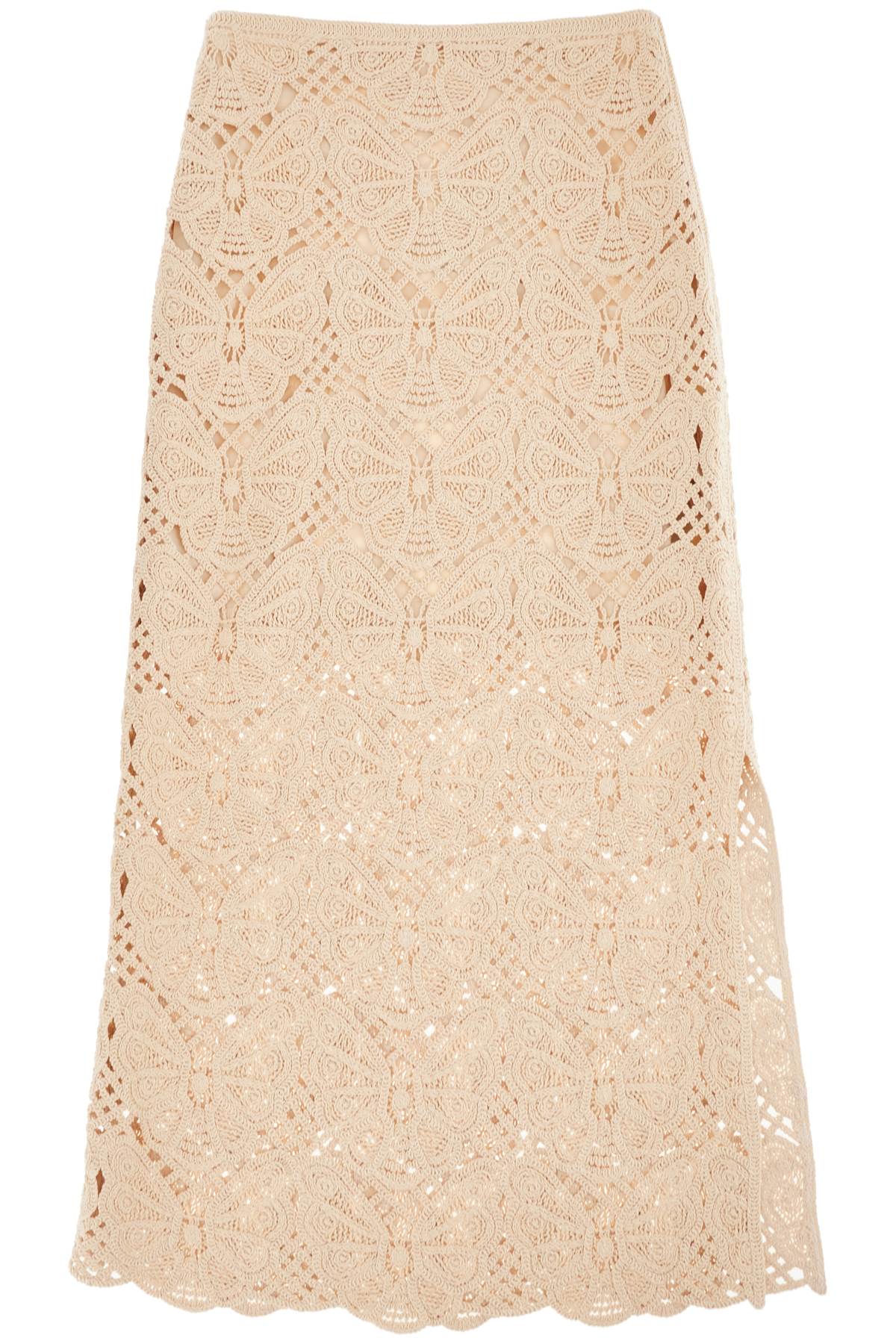 By Malene Birger Crochet Skirt With Belt   Beige