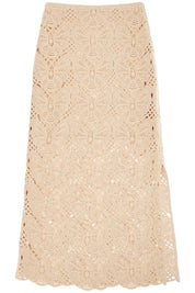 By Malene Birger Crochet Skirt With Belt   Beige