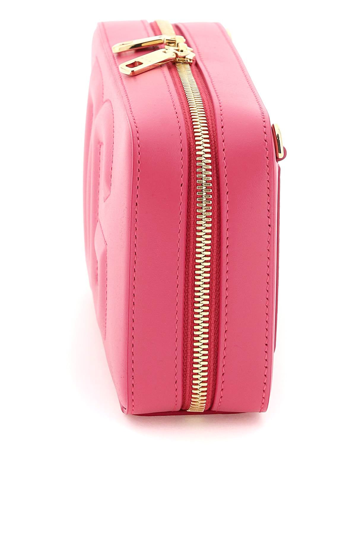 Dolce & Gabbana Leather Camera Bag With Logo   Pink