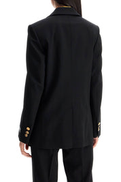 Versace Single Breasted Wool Stretch Blazer   Black