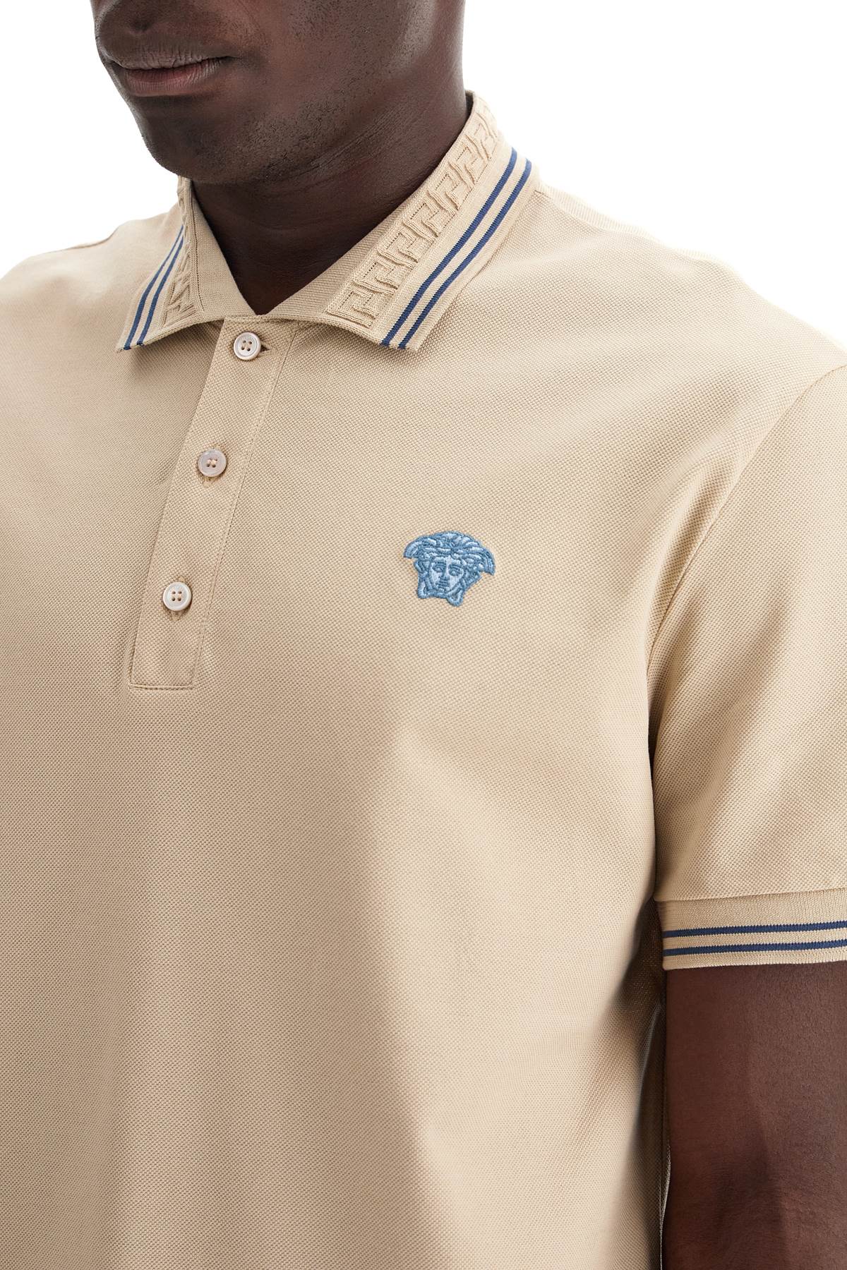 Versace Medusa Polo Shirt   Beige