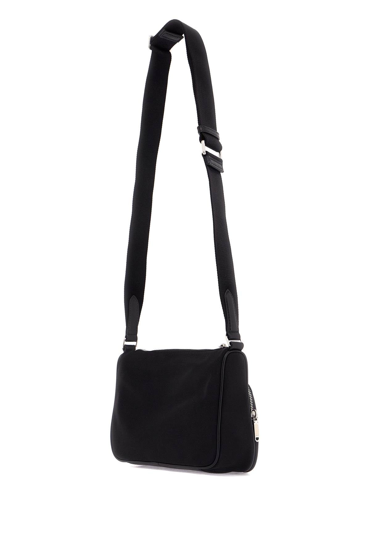 Bally Nylon Shoulder Bag With Adjustable Strap   Black