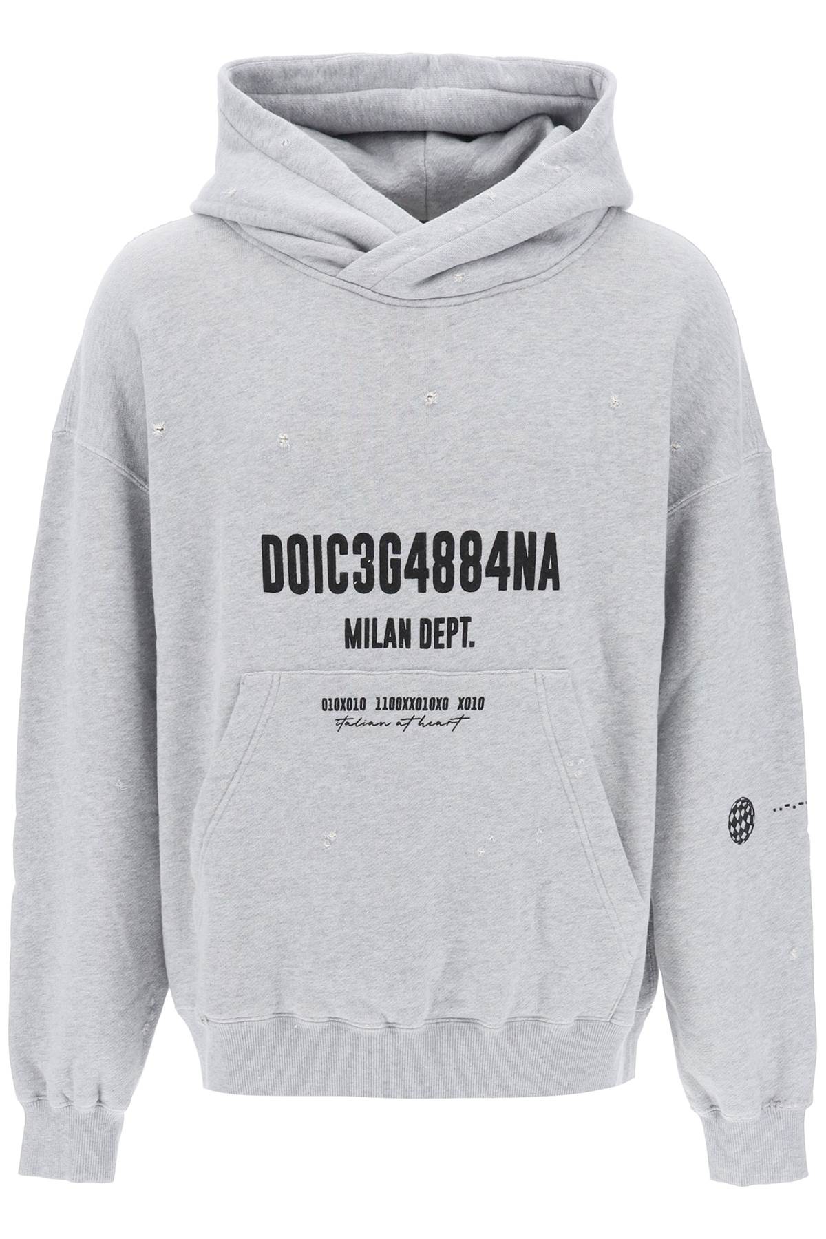 Dolce & Gabbana Distressed Effect Hoodie   Grey