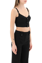 Moschino Bustier Top With Teddy Bear Buttons   Black