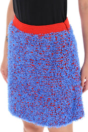 Tory Burch Confetti Tweed Mini Skirt   Red