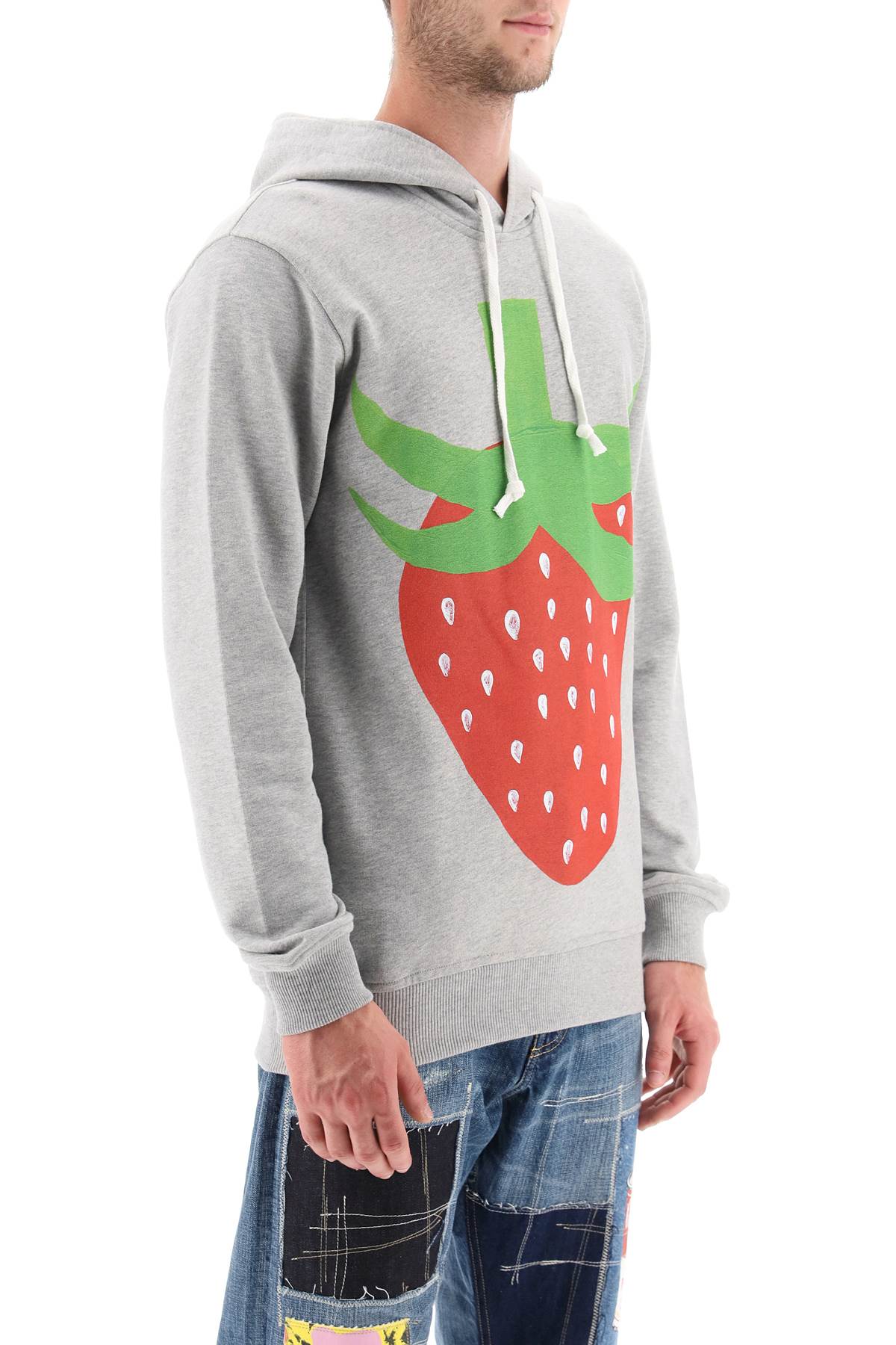 Comme Des Garcons Shirt Strawberry Printed Hoodie   Grey