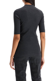 Brunello Cucinelli Ribbed Jersey T Shirt For A   Grey