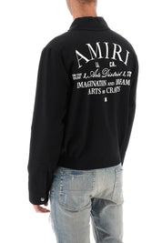 Amiri Blouson Jacket With Arts District Embroidery   Black