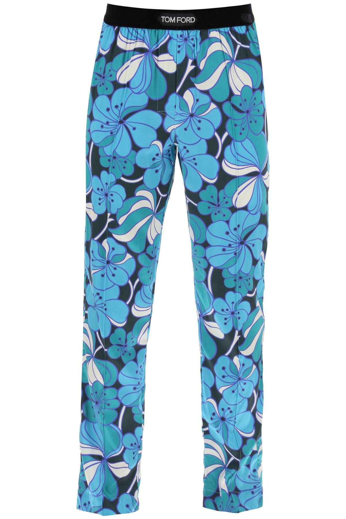 Tom Ford Pajama Pants In Floral Silk   Blue