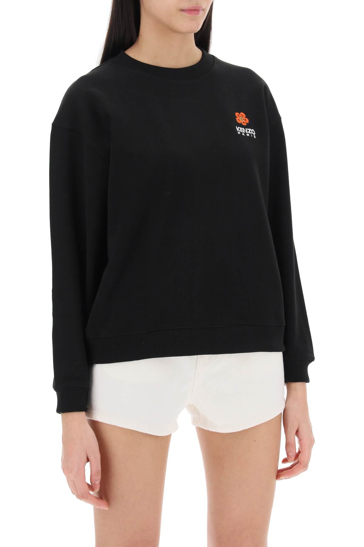 Kenzo Crew Neck Sweatshirt With Embroidery   Black