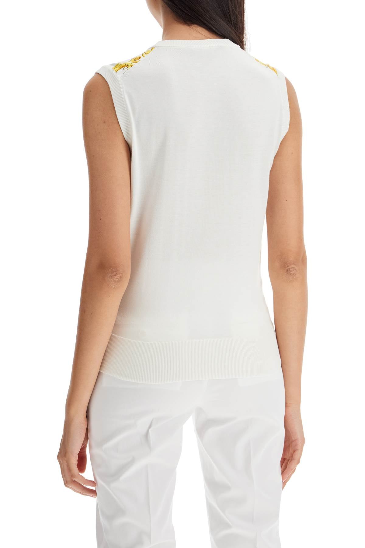 Dolce & Gabbana "silk Sleeveless Top With Mai   White