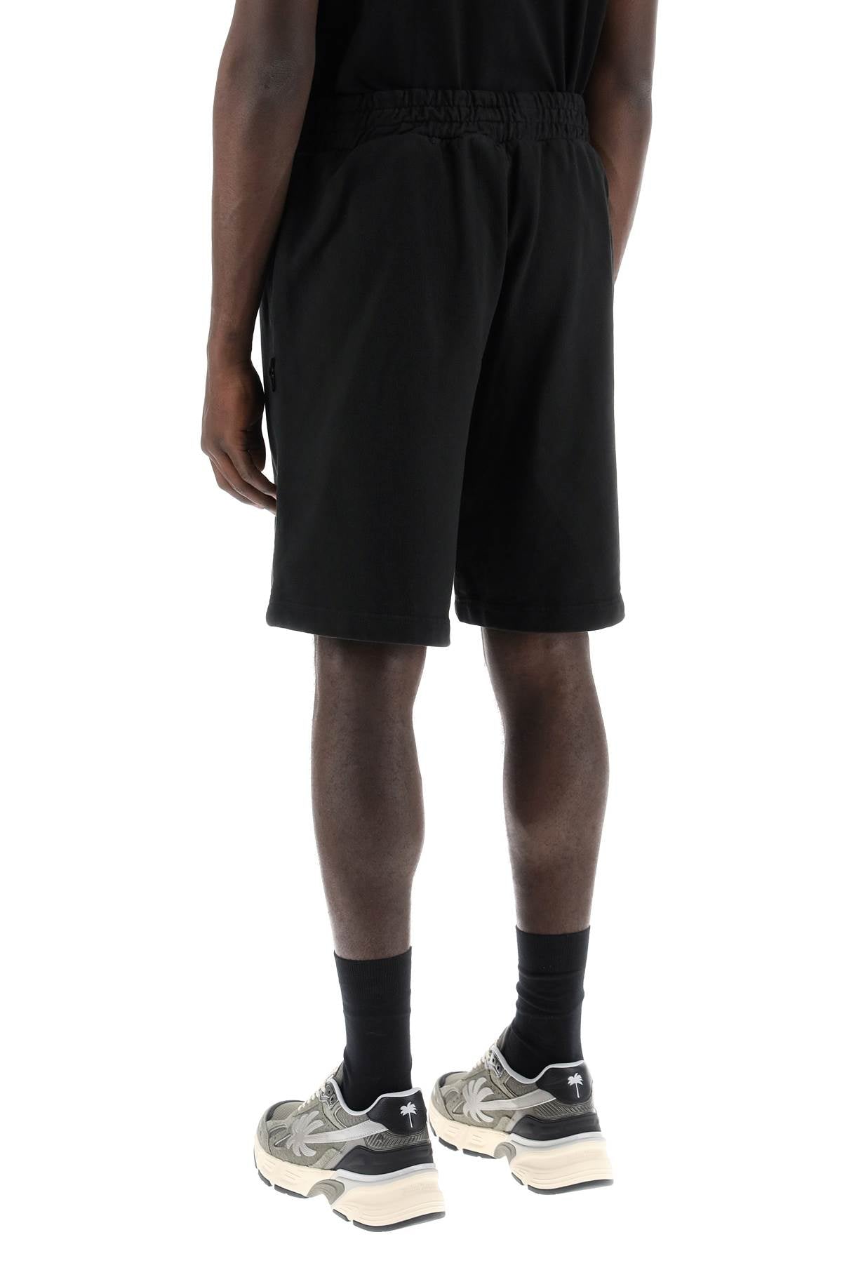 Palm Angels Sporty Bermuda Shorts With Logo   Black