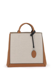 Tod's Canvas & Leather Tote Bag   Beige