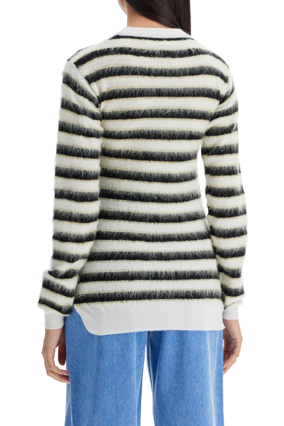 Marni Striped Crewneck Pullover   Light Blue