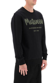 Alexander Mcqueen Mcqueen Graffiti Sweatshirt   Black