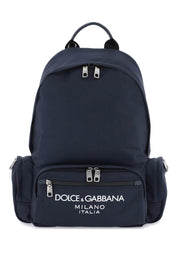 Dolce & Gabbana Nylon Backpack With Logo   Blue