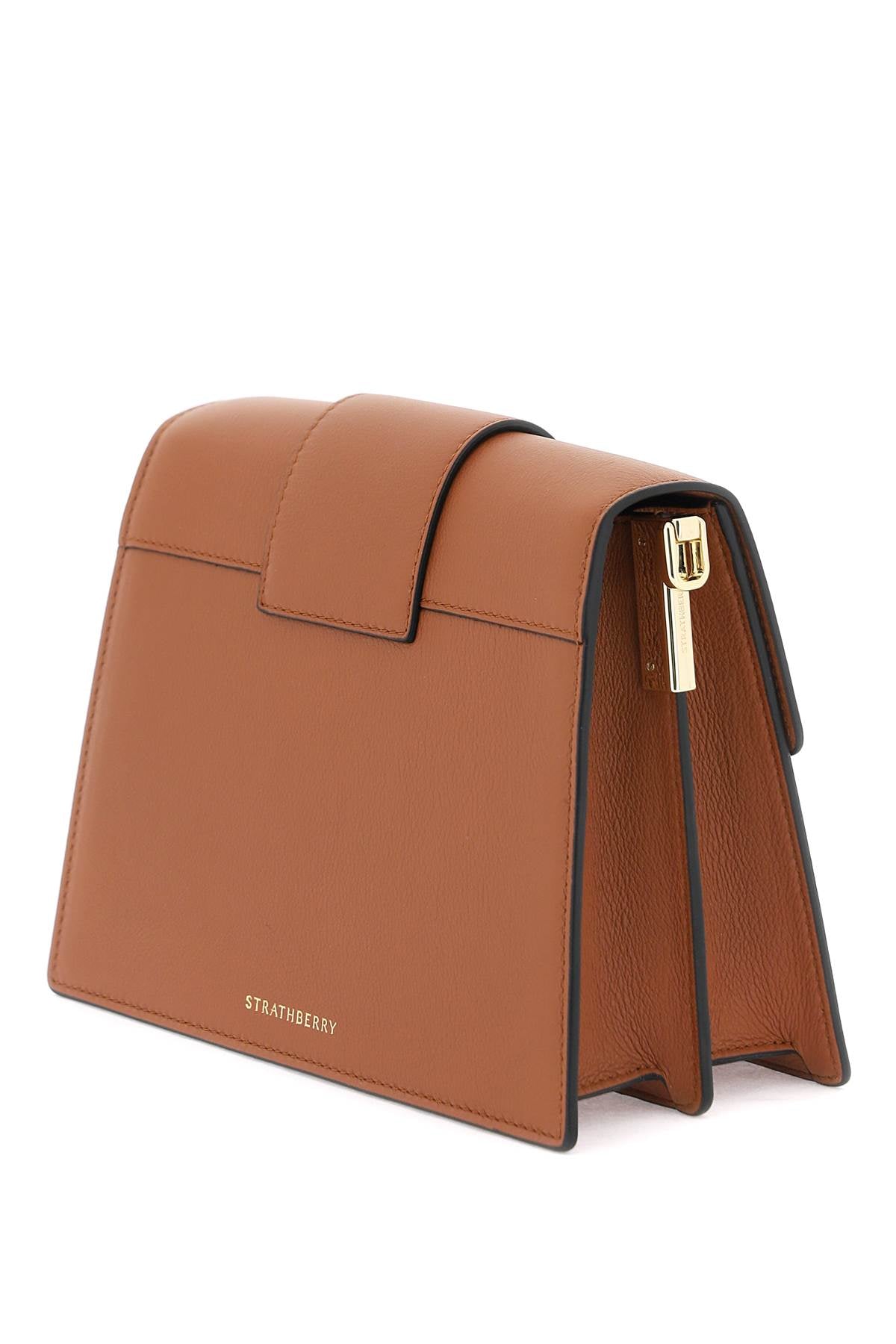 Strathberry Crescent Box Bag   Brown