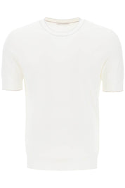 Brunello Cucinelli Cotton Yarn T Shirt For Men   White