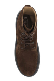 Tod's W.G. Suede Lace Up Ankle Boots   Brown