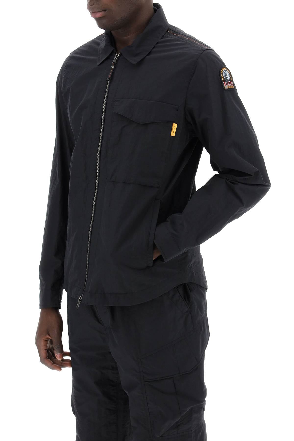 Parajumpers Replace With Double Quoterayner Overshirt In Nylon   Black