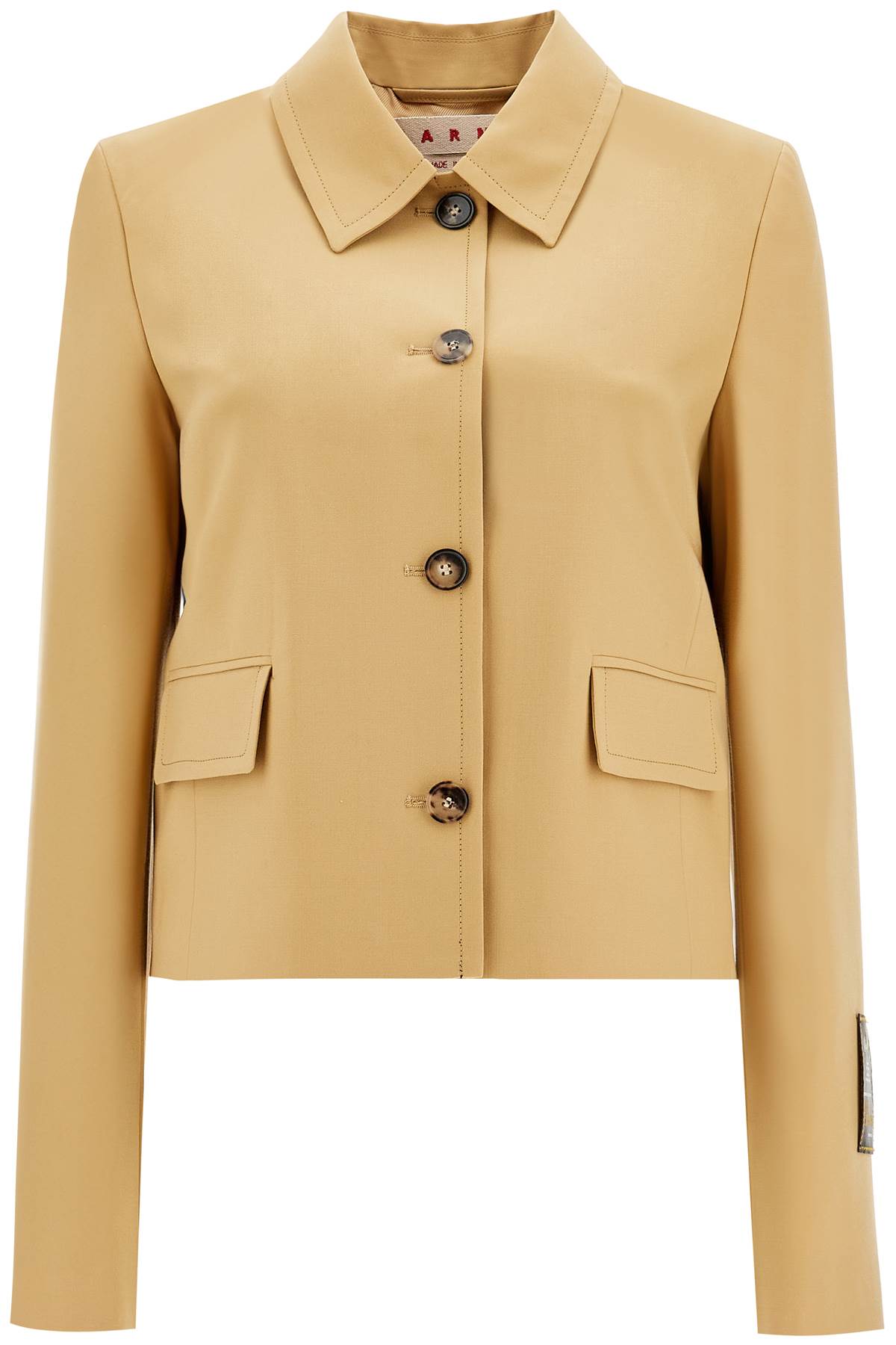 Marni Short Wool Blend Jacket   Beige