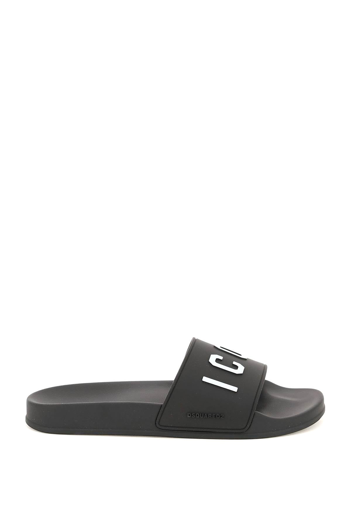 Dsquared2 Icon Rubber Slides   Black