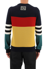 Dolce & Gabbana Color Block Wool Sweater   Blue