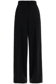 Max Mara Pianoforte Straight Leg Trousers In Cady   Black