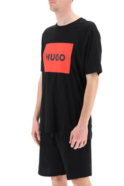 Hugo Dulive T Shirt With Logo Box   Black