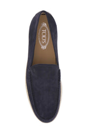 Tod's Suede Slip On With Rafia Insert   Blue